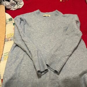 LOFT Blue Crew Neck Sweater Versatile Knit